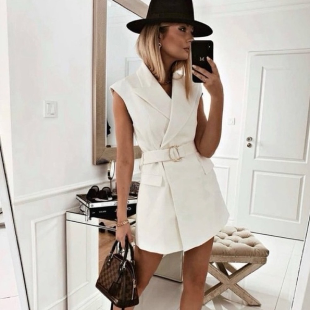 ZARA belted vest mini dress